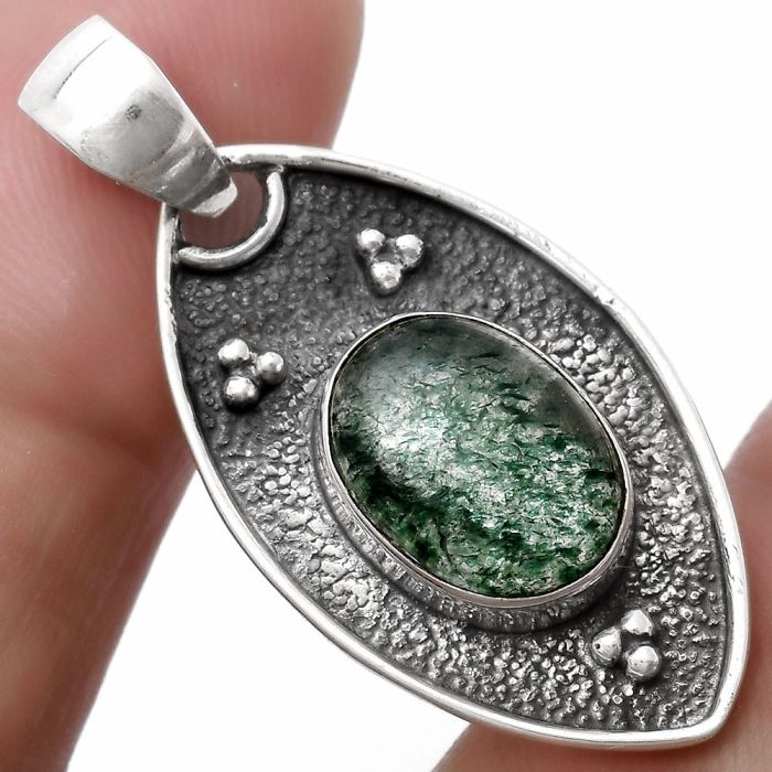 Natural Green Aventurine Pendant SDP119423 P-1524, 9x12 mm