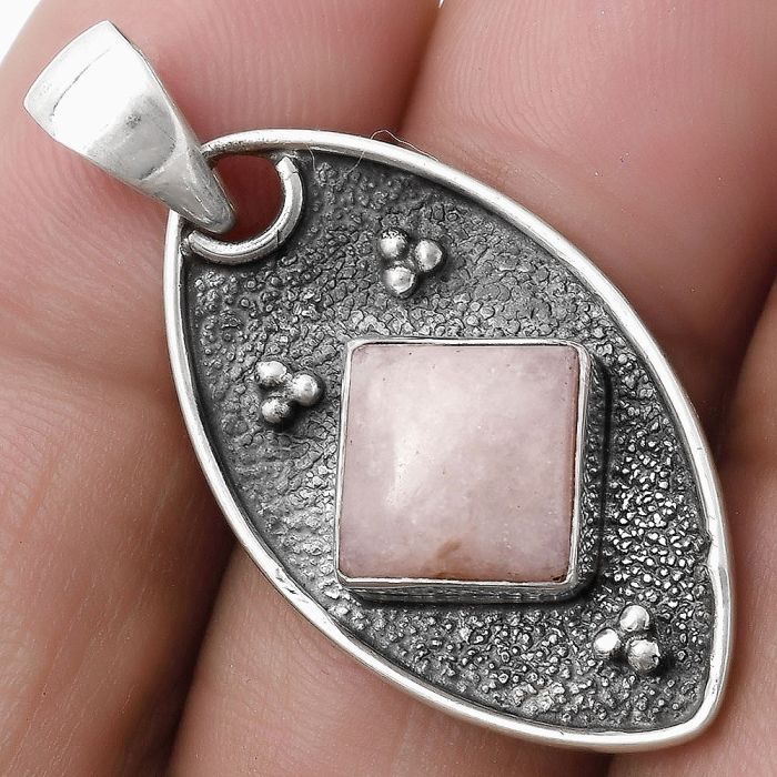 Natural Pink Scolecite Pendant SDP119429 P-1524, 9x9 mm