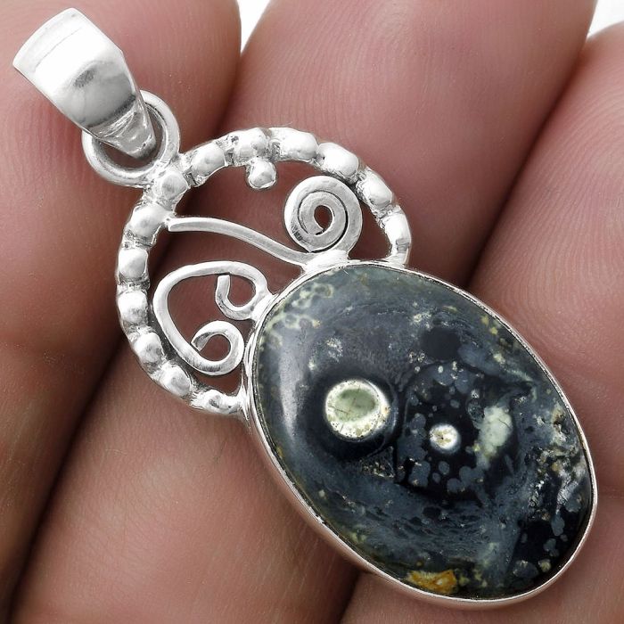 Natural Star Galaxy Jasper Pendant SDP119444 P-1687, 14x20 mm