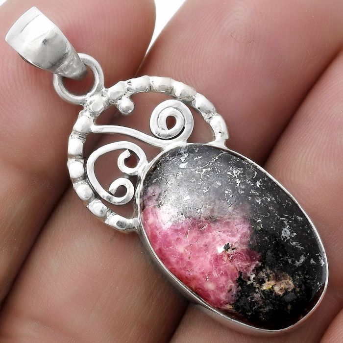 Natural Rhodonite Pendant SDP119449 P-1687, 14x21 mm