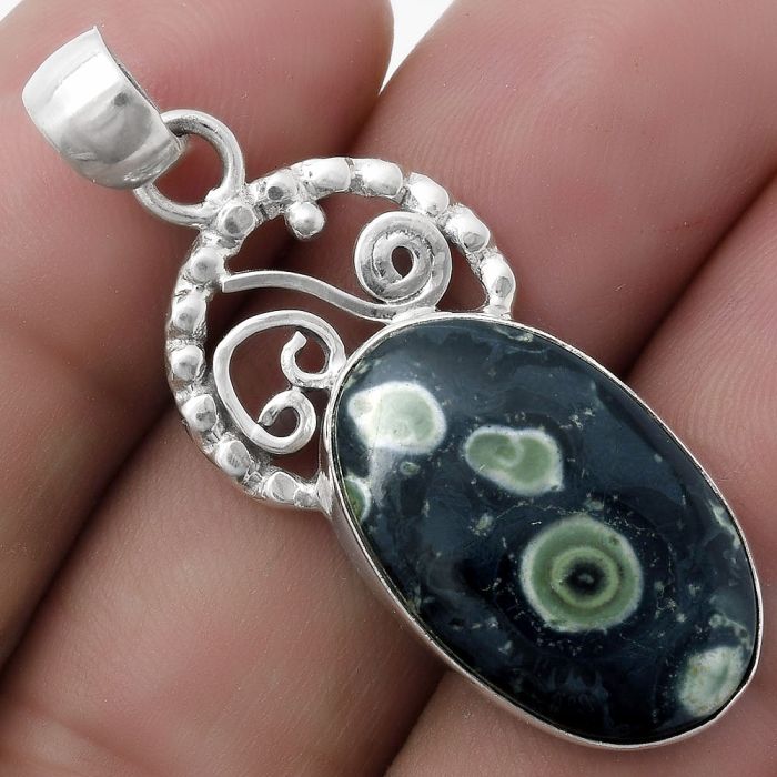 Natural Star Galaxy Jasper Pendant SDP119454 P-1687, 14x22 mm