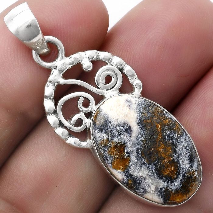 Natural Indian Blanket Jasper Pendant SDP119457 P-1687, 13x20 mm