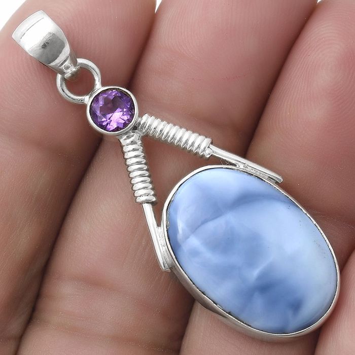 Natural Owyhee Opal & Amethyst Pendant SDP119533 P-1600, 14x21 mm