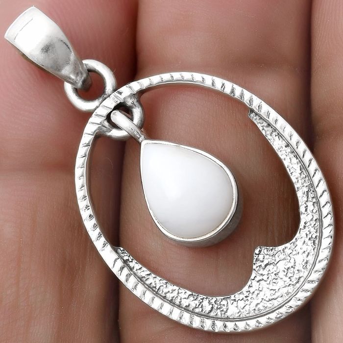 Natural White Opal Pendant SDP119579 P-1629, 7x10 mm