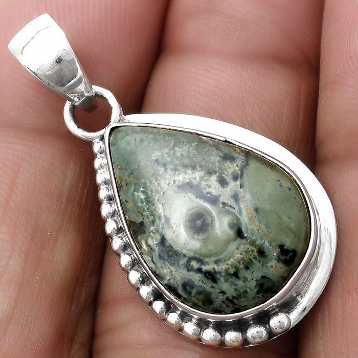 Natural Star Galaxy Jasper Pendant SDP119740 P-1326, 14x19 mm