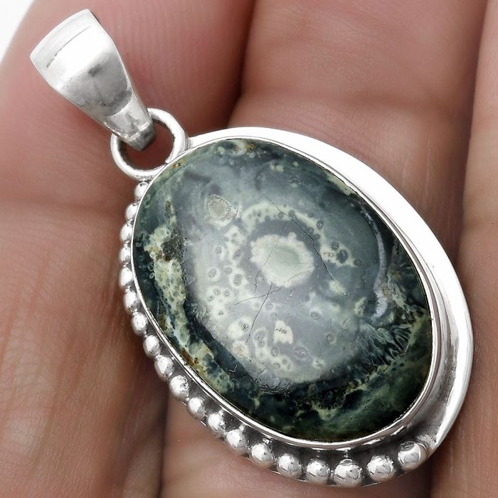 Natural Star Galaxy Jasper Pendant SDP119760 P-1326, 15x21 mm