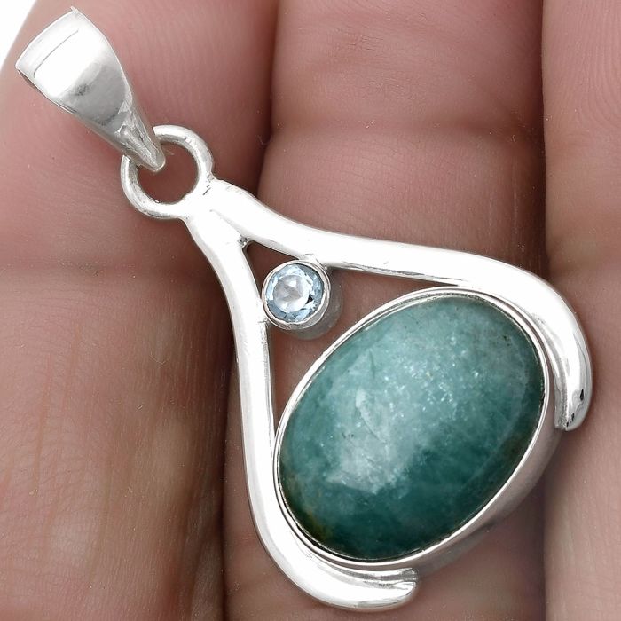 Paraiba Amazonite & Sky Blue Topaz Pendant SDP119826 P-1057, 12x16 mm