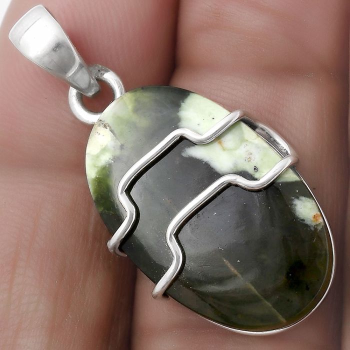 Natural Chrome Chalcedony Pendant SDP119912 P-1638, 14x23 mm