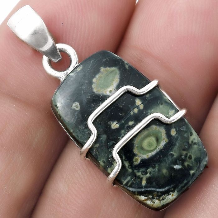 Natural Star Galaxy Jasper Pendant SDP119924 P-1638, 13x22 mm