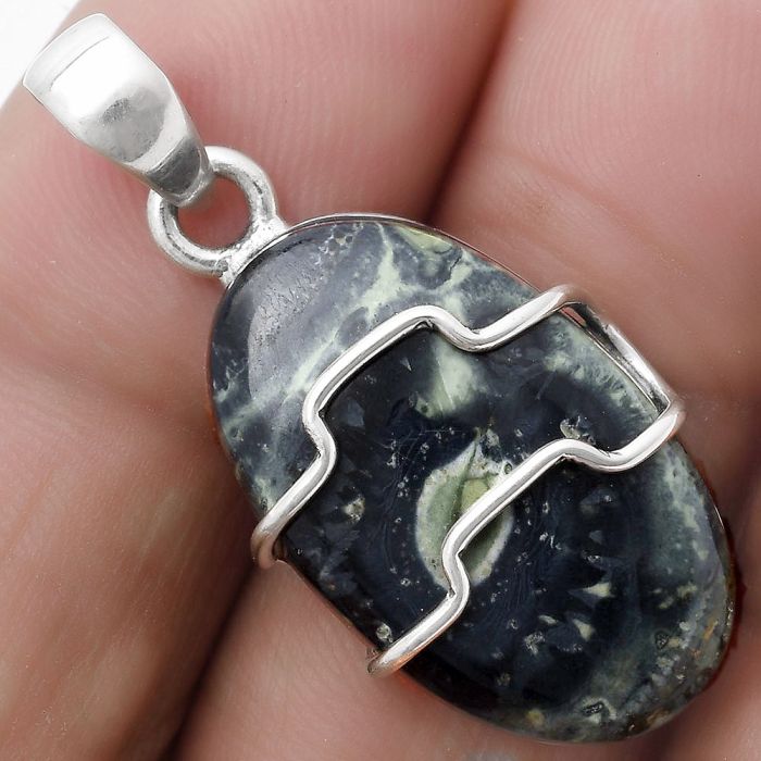 Natural Star Galaxy Jasper Pendant SDP119937 P-1638, 13x23 mm