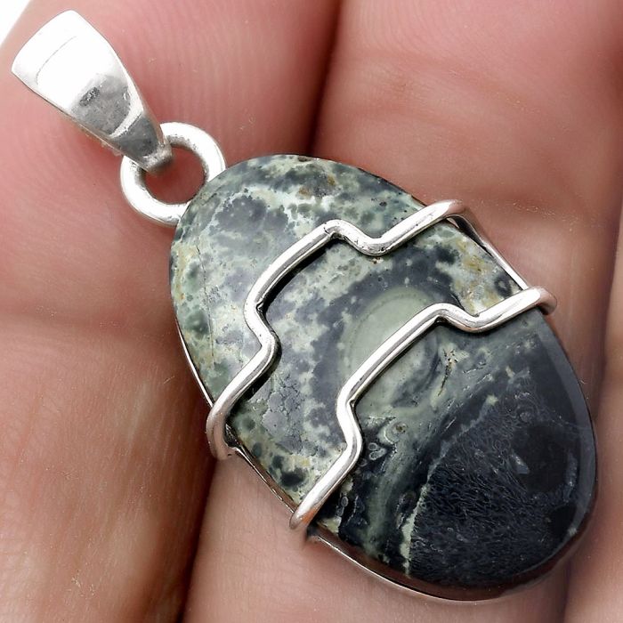 Natural Star Galaxy Jasper Pendant SDP119938 P-1638, 14x23 mm