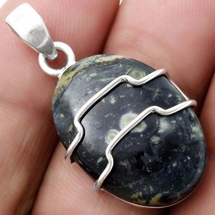 Natural Star Galaxy Jasper Pendant SDP119939 P-1638, 16x23 mm