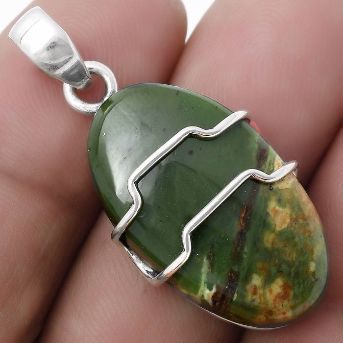 Natural Chrome Chalcedony Pendant SDP119944 P-1638, 15x26 mm