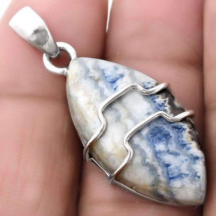 Natural Blue Scheelite - Turkey Pendant SDP119950 P-1638, 14x28 mm