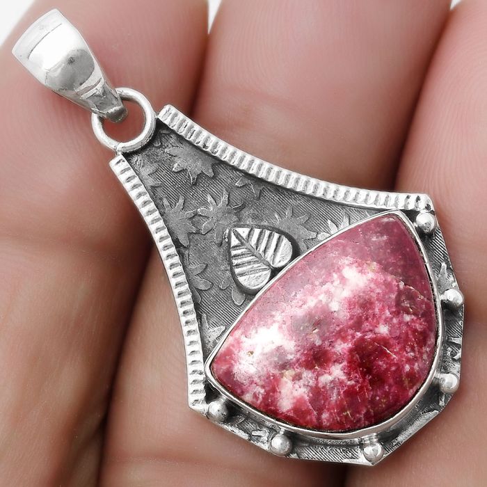 Natural Pink Thulite - Norway Pendant SDP120028 P-1715, 13x17 mm