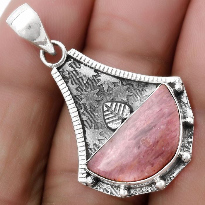 Natural Pink Tulip Quartz Pendant SDP120032 P-1715, 10x18 mm