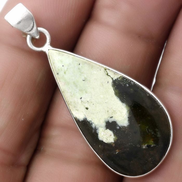 Natural Chrome Chalcedony Pendant SDP120133 P-1001, 15x30 mm