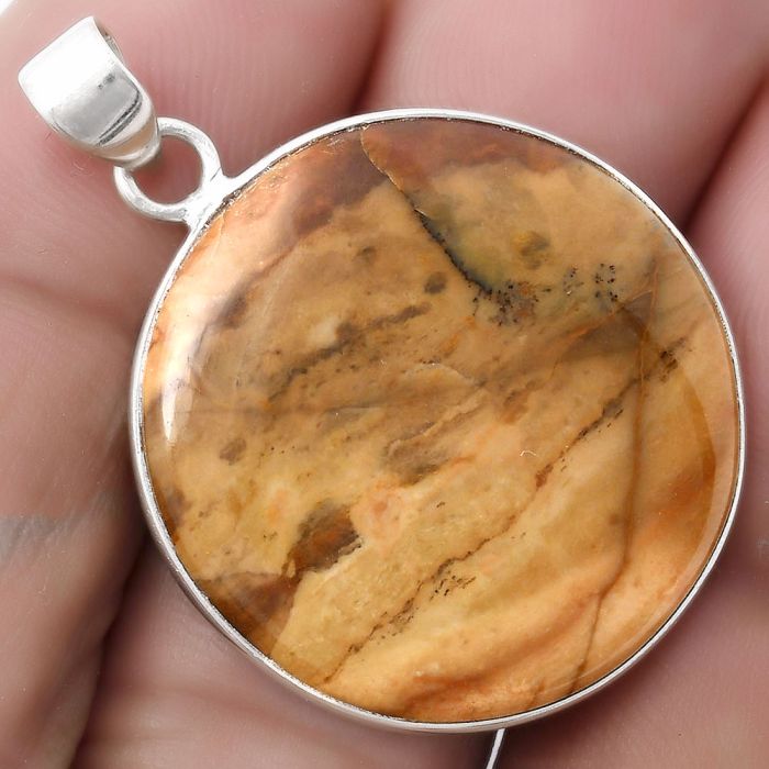 Natural Butterfly Wing Jasper Pendant SDP120233 P-1001, 26x26 mm