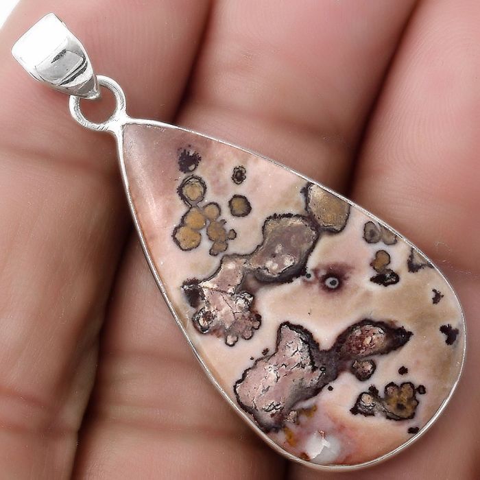 Natural Coffee Bean Jasper Pendant SDP120265 P-1001, 19x34 mm