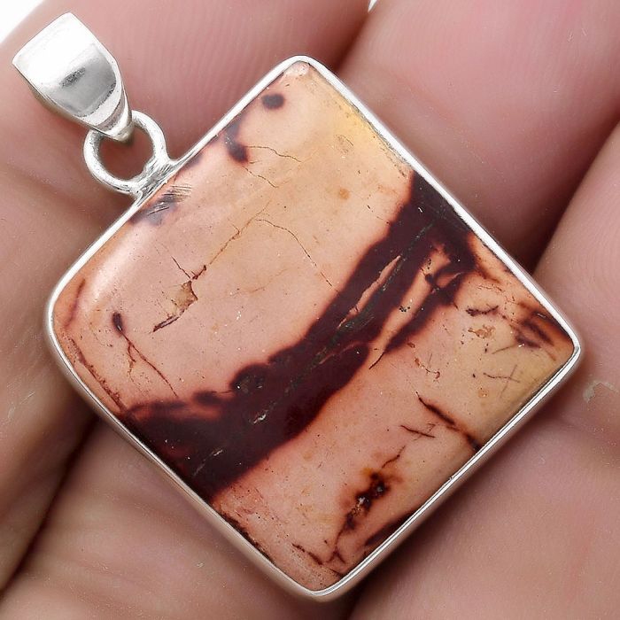 Natural Indian Paint Gemstone Pendant SDP120279 P-1001, 21x21 mm