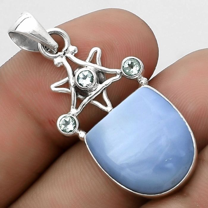 Star - Owyhee Opal & Sky Blue Topaz Pendant SDP120403 P-1095, 15x16 mm