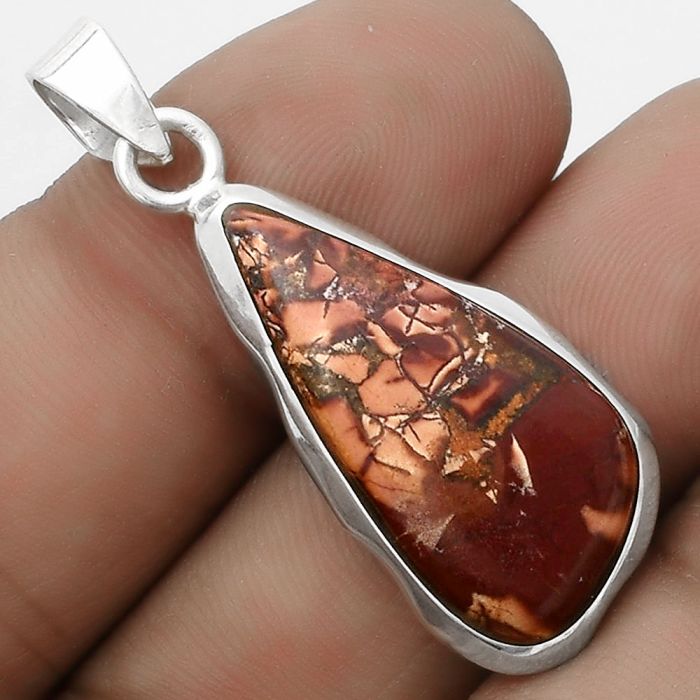 Natural Indian Paint Gemstone Pendant SDP120482 P-1110, 13x27 mm