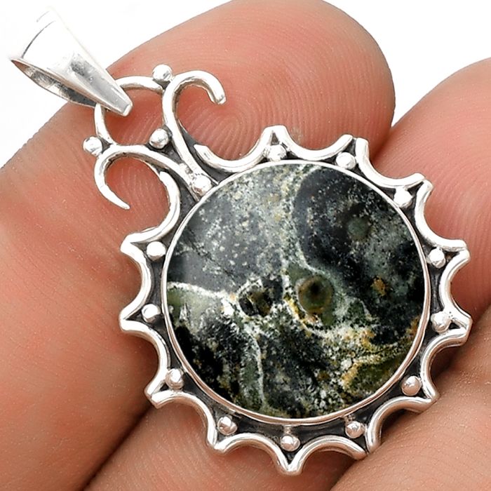 Natural Star Galaxy Jasper Pendant SDP120720 P-1249, 17x17 mm