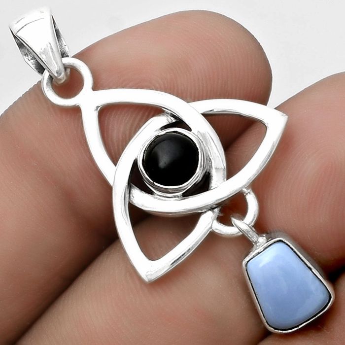 Celtic - Owyhee Opal & Black Onyx Pendant SDP120738 P-1628, 7x9 mm