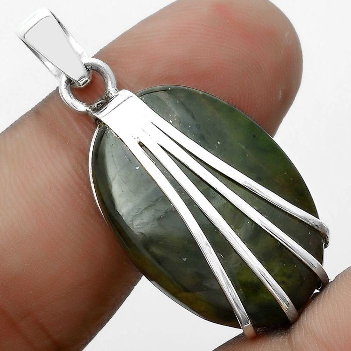 Natural Chrome Chalcedony Pendant SDP121008 P-1302, 18x27 mm