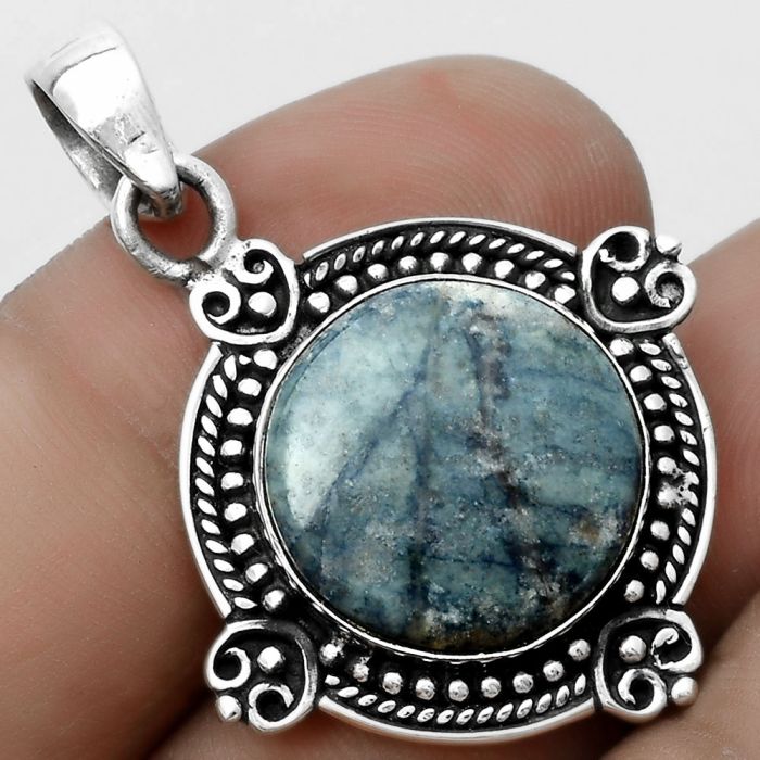 Natural Blue Scheelite - Turkey Pendant SDP121026 P-1040, 16x16 mm