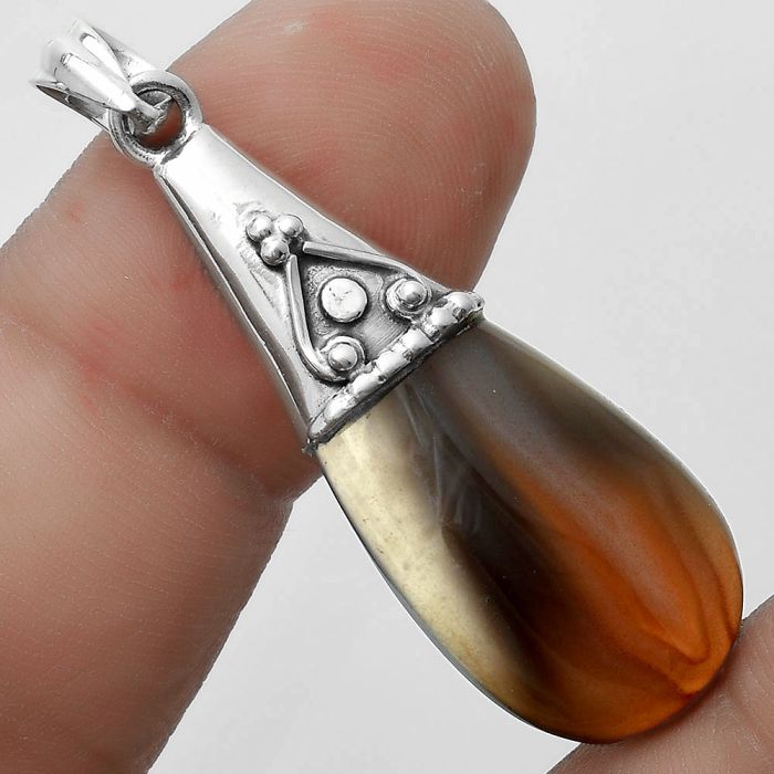 Natural Banded Onyx Pendant SDP121200 P-1139, 14x26 mm