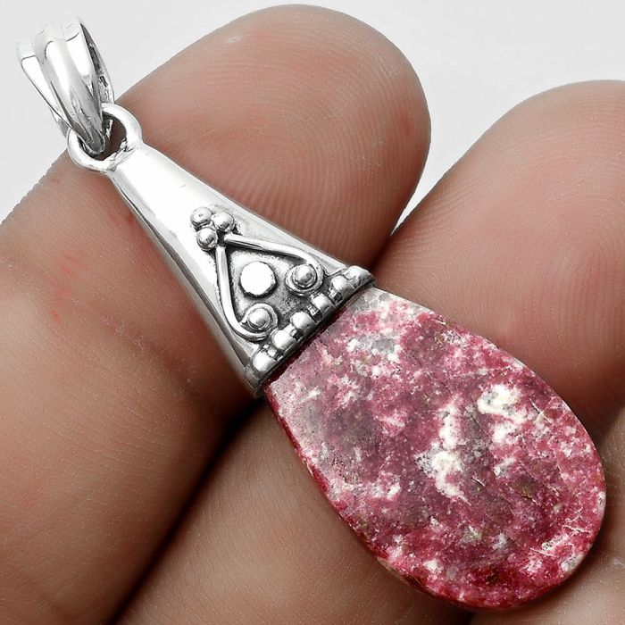 Natural Pink Thulite - Norway Pendant SDP121201 P-1139, 14x26 mm