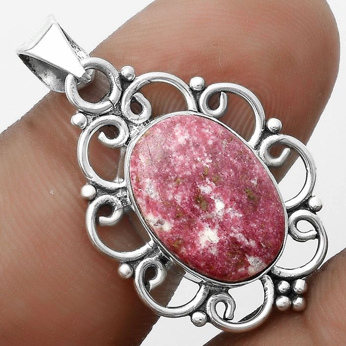 Natural Pink Thulite - Norway Pendant SDP121241 P-1699, 10x15 mm