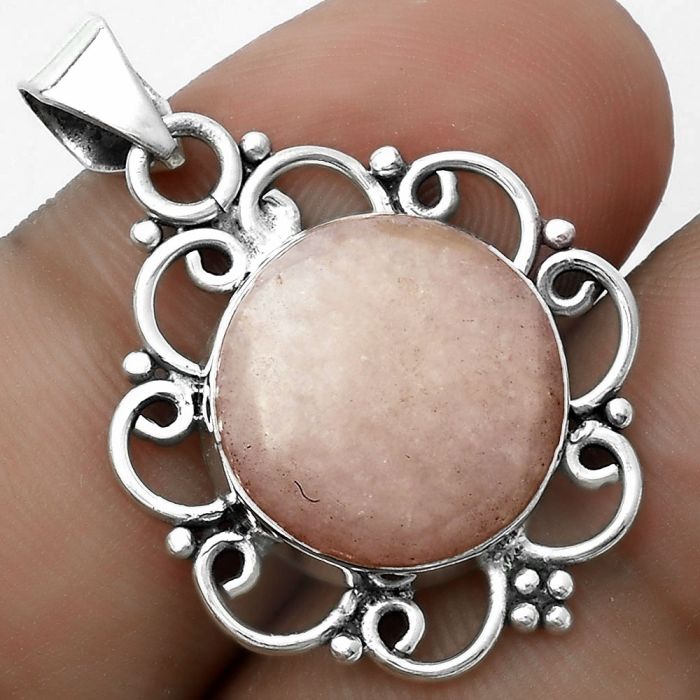 Natural Pink Scolecite Pendant SDP121260 P-1699, 14x14 mm