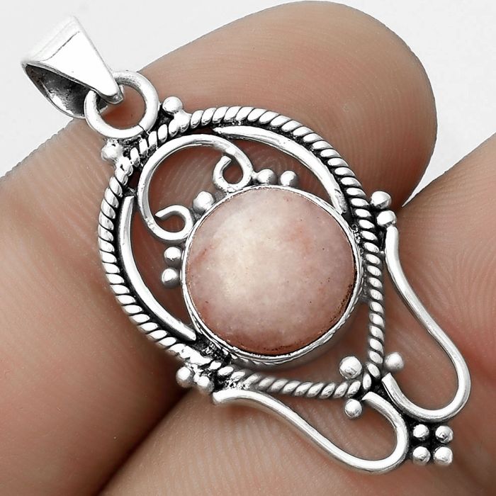 Natural Pink Scolecite Pendant SDP121286 P-1681, 10x10 mm