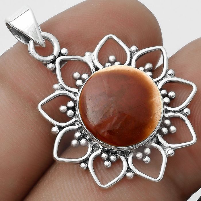 Natural Red Moss Agate Pendant SDP121349 P-1699, 12x12 mm