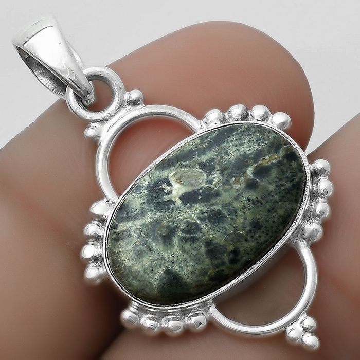 Natural Star Galaxy Jasper Pendant SDP121375 P-1639, 12x18 mm