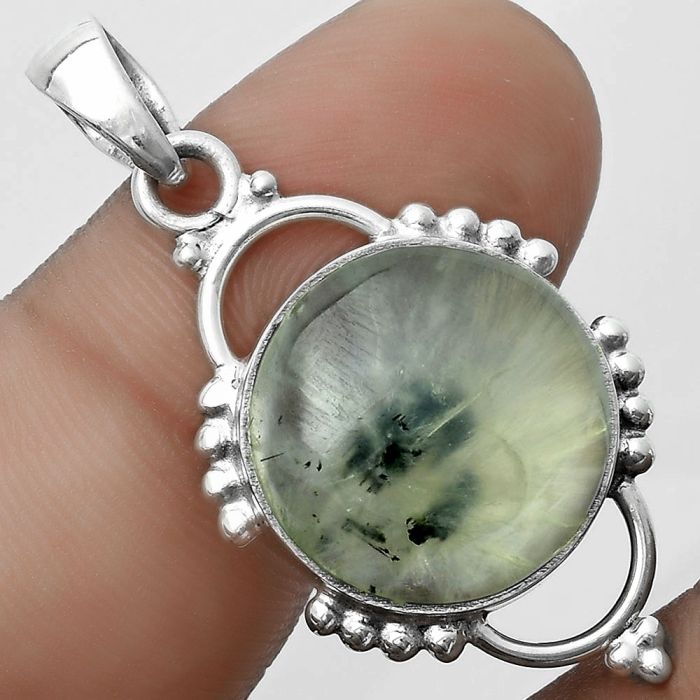 Natural Prehnite Pendant SDP121398 P-1639, 16x16 mm