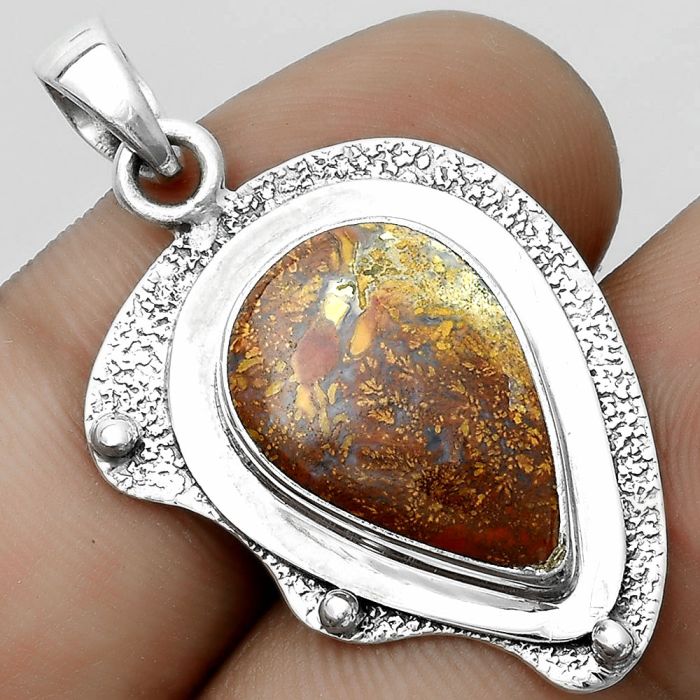 Natural Red Moss Agate Pendant SDP121755 P-1498, 12x18 mm