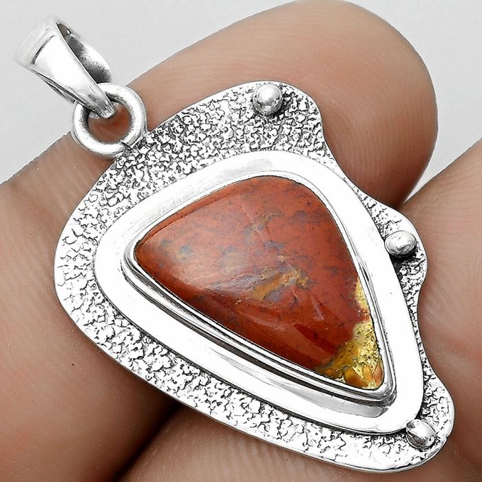 Natural Red Moss Agate Pendant SDP121763 P-1498, 10x18 mm