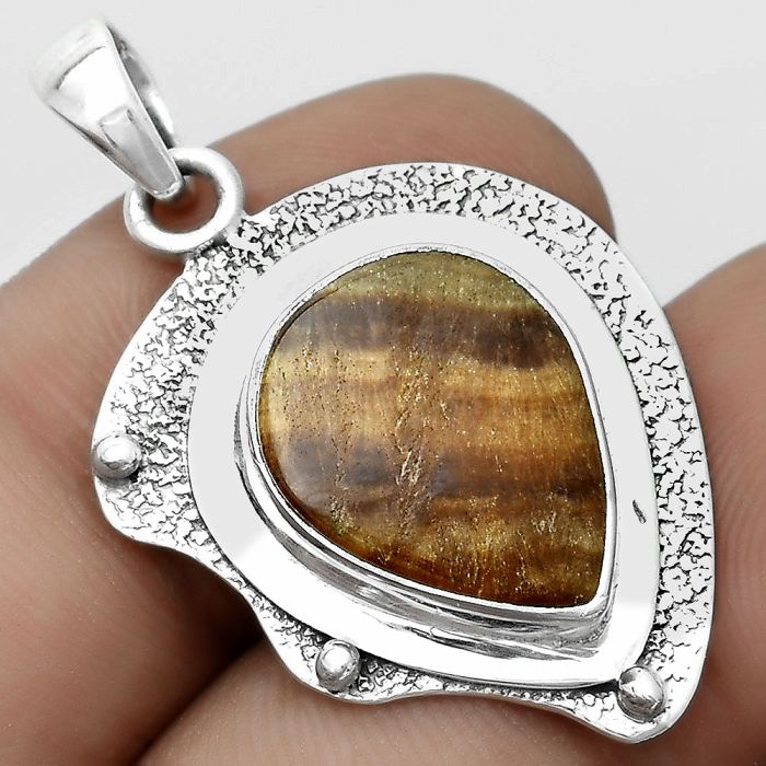 Natural Brown Fluorite Pendant SDP121776 P-1498, 13x17 mm