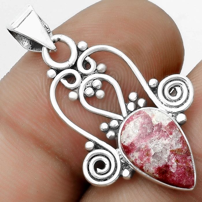 Natural Pink Thulite - Norway Pendant SDP121796 P-1553, 7x12 mm