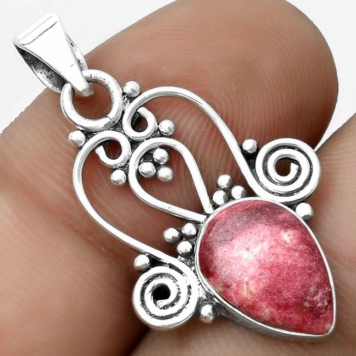 Natural Pink Thulite - Norway Pendant SDP121821 P-1553, 8x12 mm