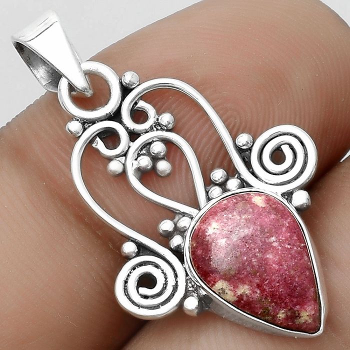 Natural Pink Thulite - Norway Pendant SDP121825 P-1553, 8x12 mm