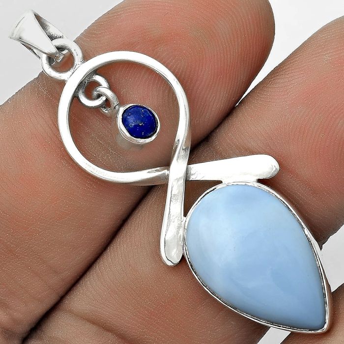 Natural Owyhee Opal & Lapis Pendant SDP121889 P-1048, 13x20 mm