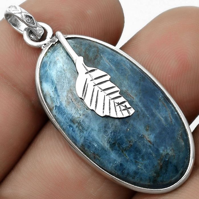 Natural Blue Apatite - Madagascar Pendant SDP122449 P-1585, 17x32 mm