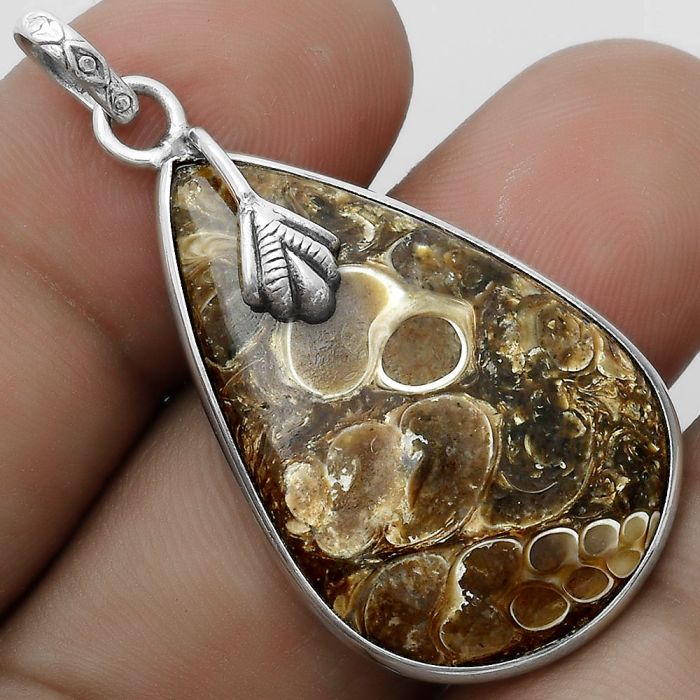 Natural Turtella Jasper - USA Pendant SDP122509 P-1700, 21x32 mm