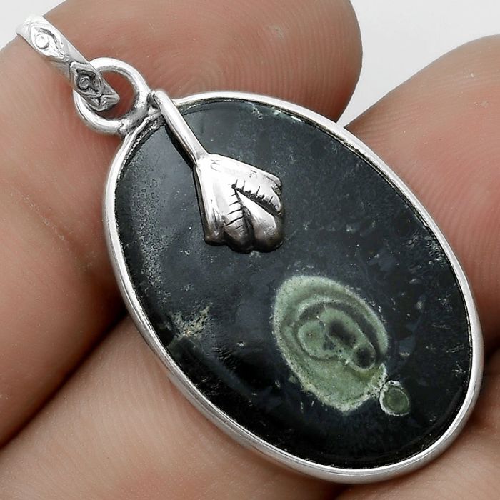 Natural Star Galaxy Jasper Pendant SDP122513 P-1700, 18x26 mm