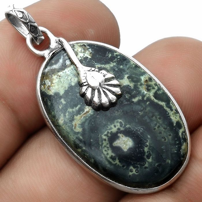 Natural Star Galaxy Jasper Pendant SDP122555 P-1700, 18x28 mm