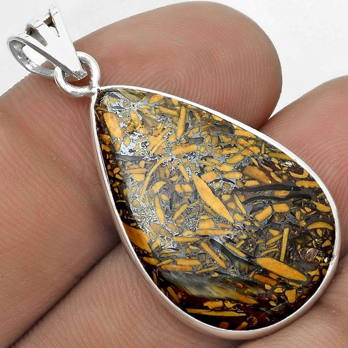 Natural Coquina Fossil Jasper - India Pendant SDP122744 P-1001, 18x27 mm